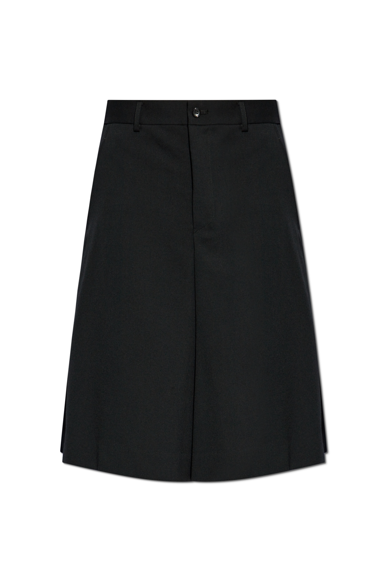 パンツ \"black comme des garcons\"wool shorts Black Comme Des Garçons buckle-detail Wool Shorts | Black